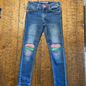 Girl’s Vigoss Jeans with Sequined Hearts